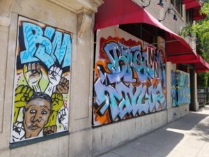 Black Lives Matter artwork in Lake Street area.